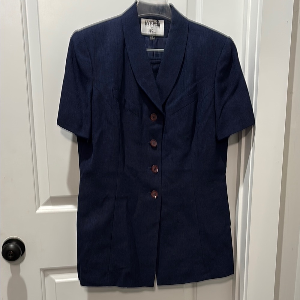 Kasper Blue Tailored Blazer with Notched Lapels